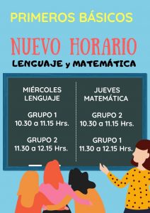 Horario de clases para 1eros básicos