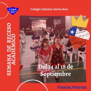 Receso académico por Fiestas Patrias.