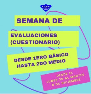 Último período de Evaluación 1ero básico a 2do medio.