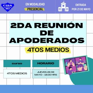 2da reunión de Apoderados Presenciales 4tos Medios
