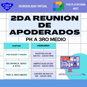 2da Reunión de Apoderados Virtual (Prekinder hasta 3ros Medios)