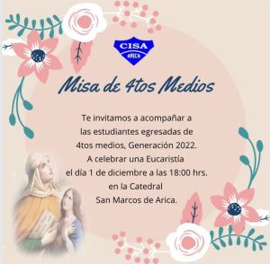 Invitación a Misa por Cuartos Medios