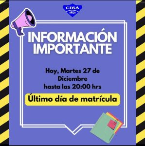 Cierre proceso de Matrícula