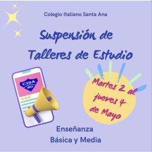 Suspensión de Talleres de Estudio