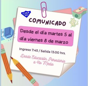 Informativo Inicio Año Escolar 2024