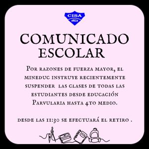 SUSPENSIÓN DE CLASES HOY VIERNES 04-10