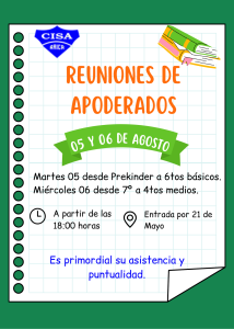 Reuniones de Apoderados de Agosto